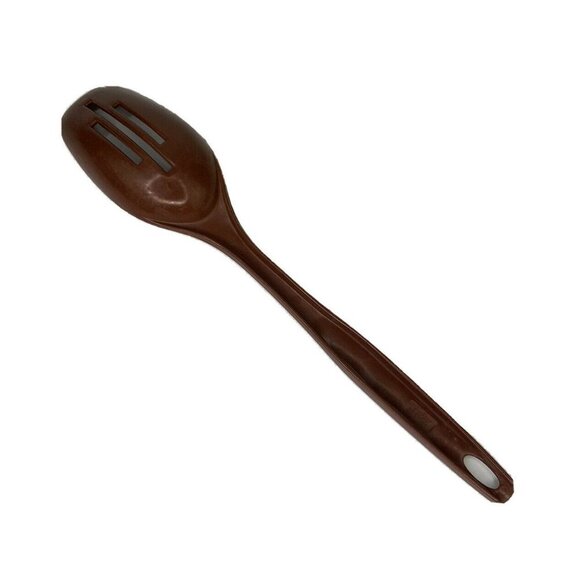 Foley Slotted Spoon Nylon Plastic Cooking Utensil Chocolate Brown Vintage - Picture 2 of 3